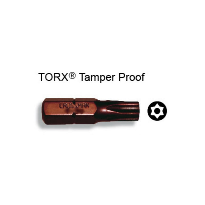 PUNTA CROSSMAN MAGNET. TORX TAMPER PROOF T-15 1/4 X 25MM # 44-327 (10 UNI.) (OF)