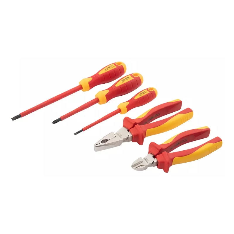 ALICATE Y DESTORNILLADOR KENDO JGO 5 PIEZAS # 85136