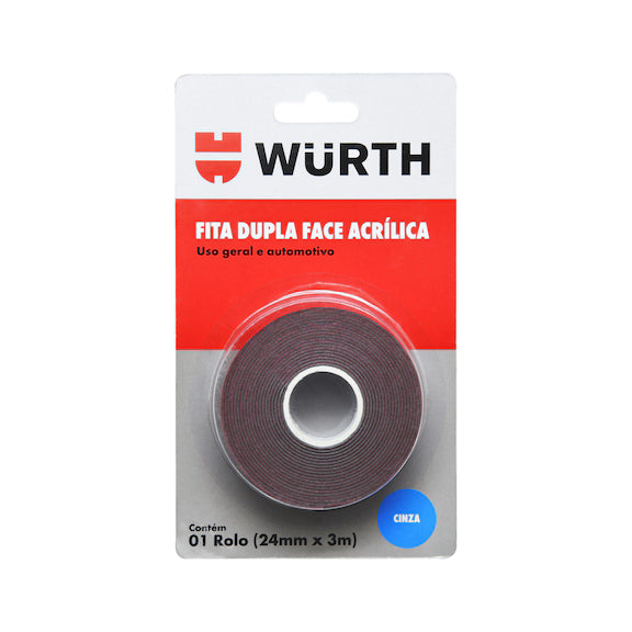 CINTA DOBLE FAZ GRIS 12MMX1MMX3M - WURTH - WURTH