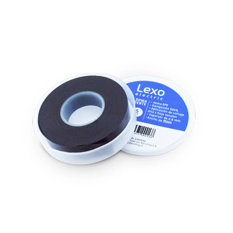 Cinta goma autofundente LEXO negra 19mm. 5mts.