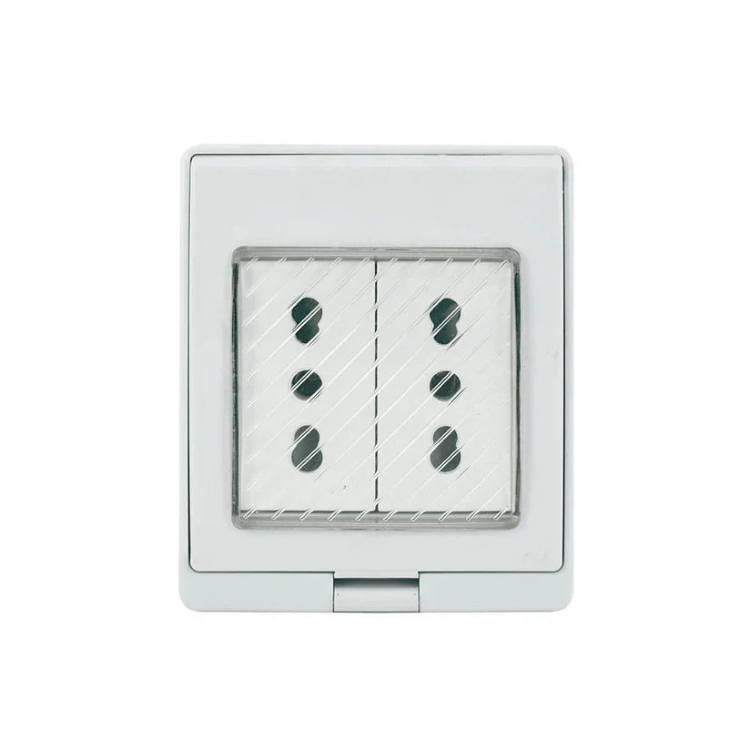 Hydrobox con toma corriente doble 10/16A 250V blanco