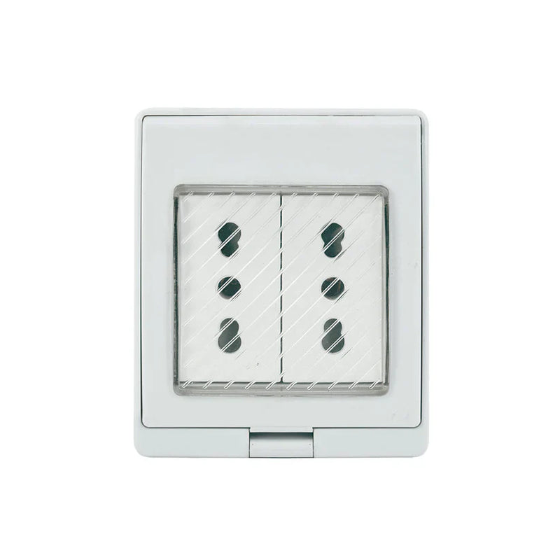 Hydrobox con toma corriente doble 10/16A 250V blanco