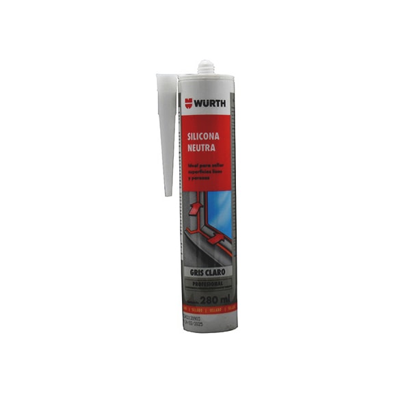SILICONA NEUTRA GRIS CLARO 280 ML - WURTH
