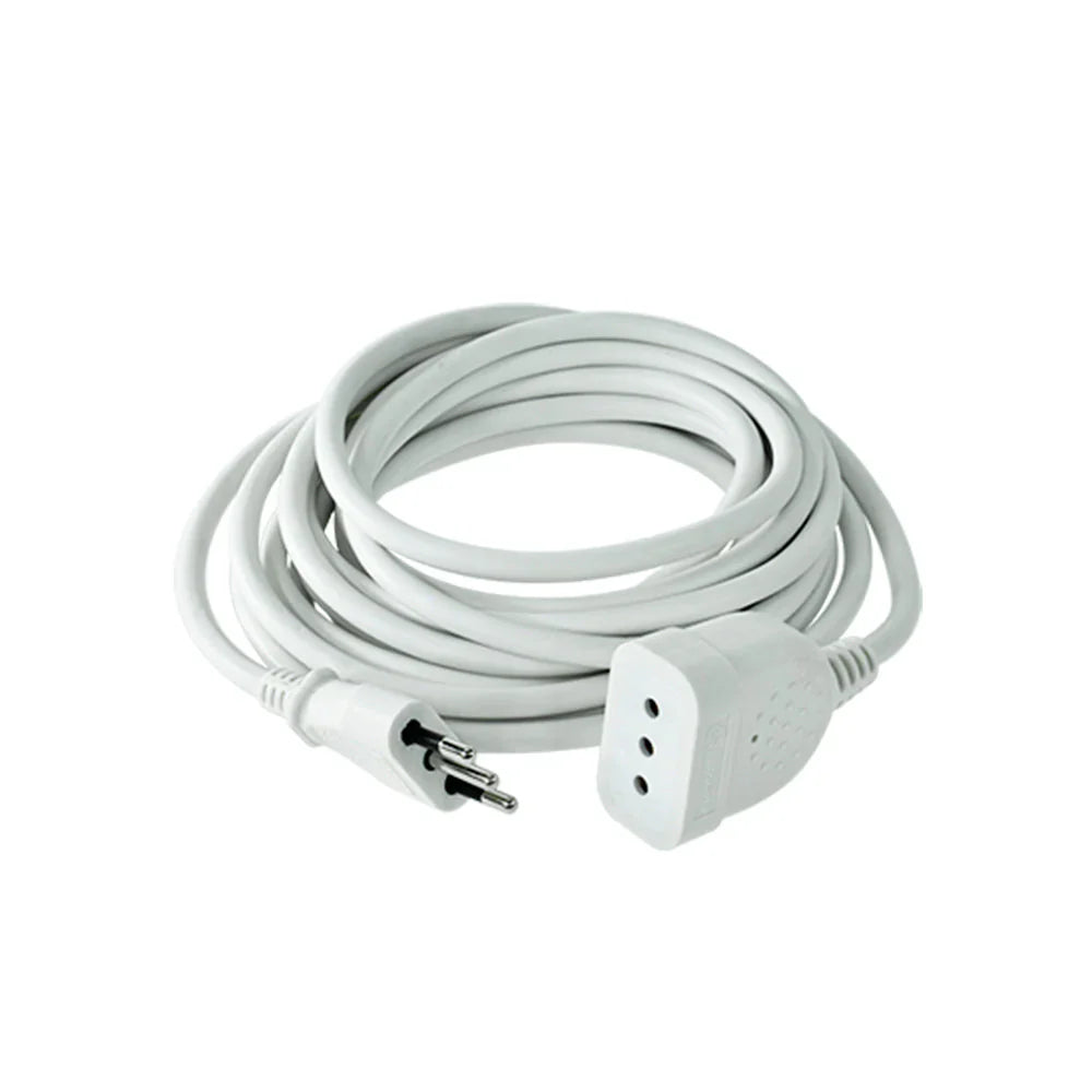 Alargador simple blanco 5mts. 2P+T 10A