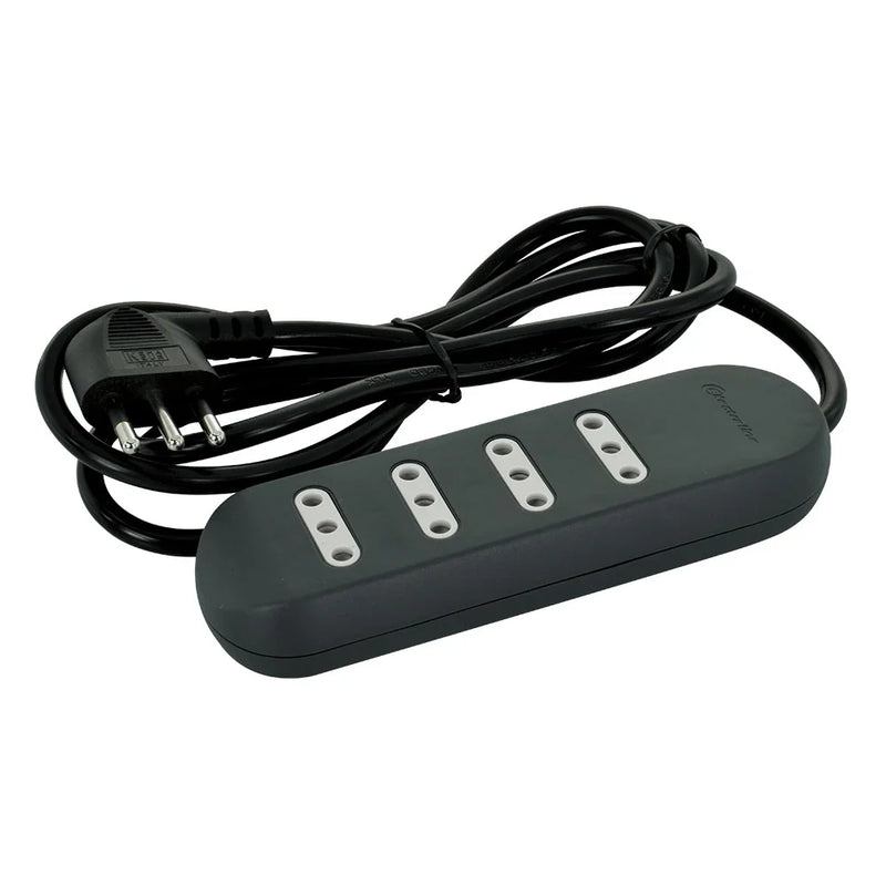 Alargador múltiple negro 4 tomas 2P+T 10A