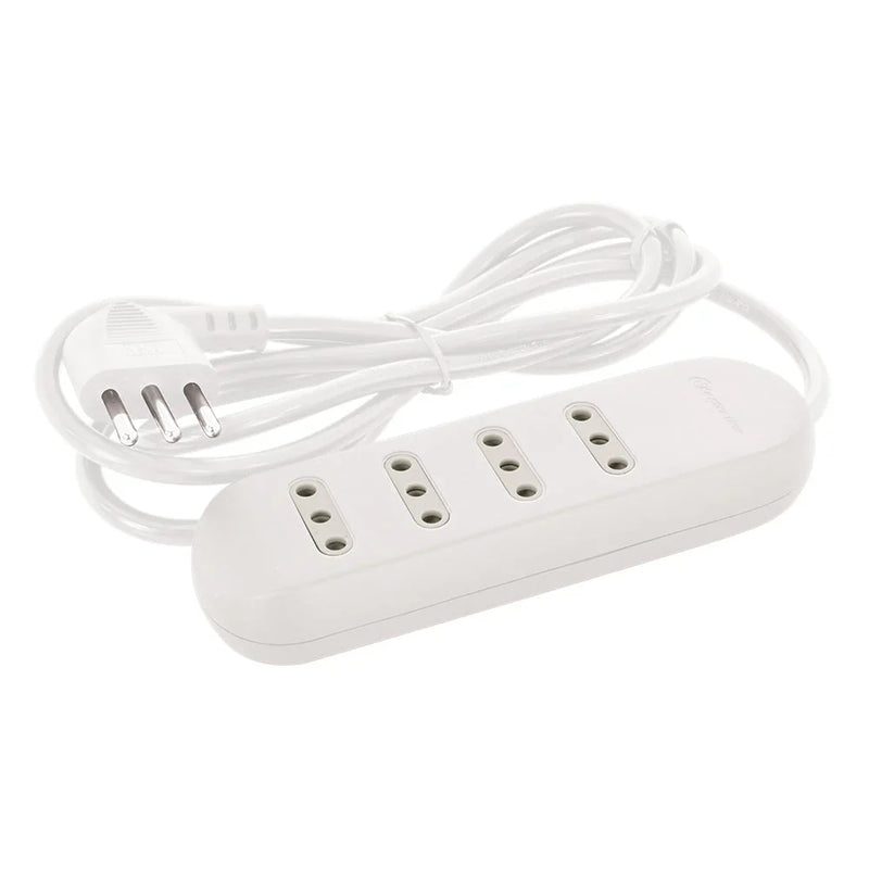 Alargador múltiple blanco 4 tomas 2P+T 10A