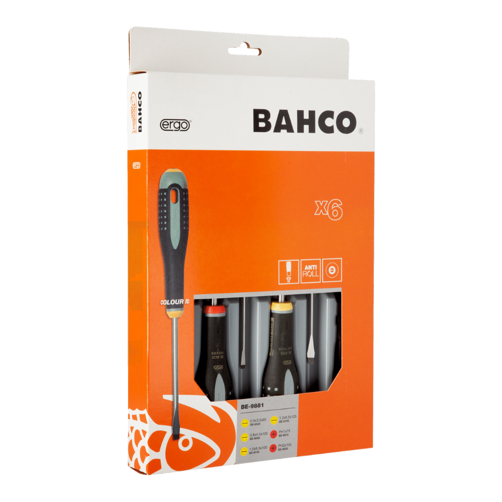 Juego Atornilladores Ranurados y Phillips 6 Piezas Bahco