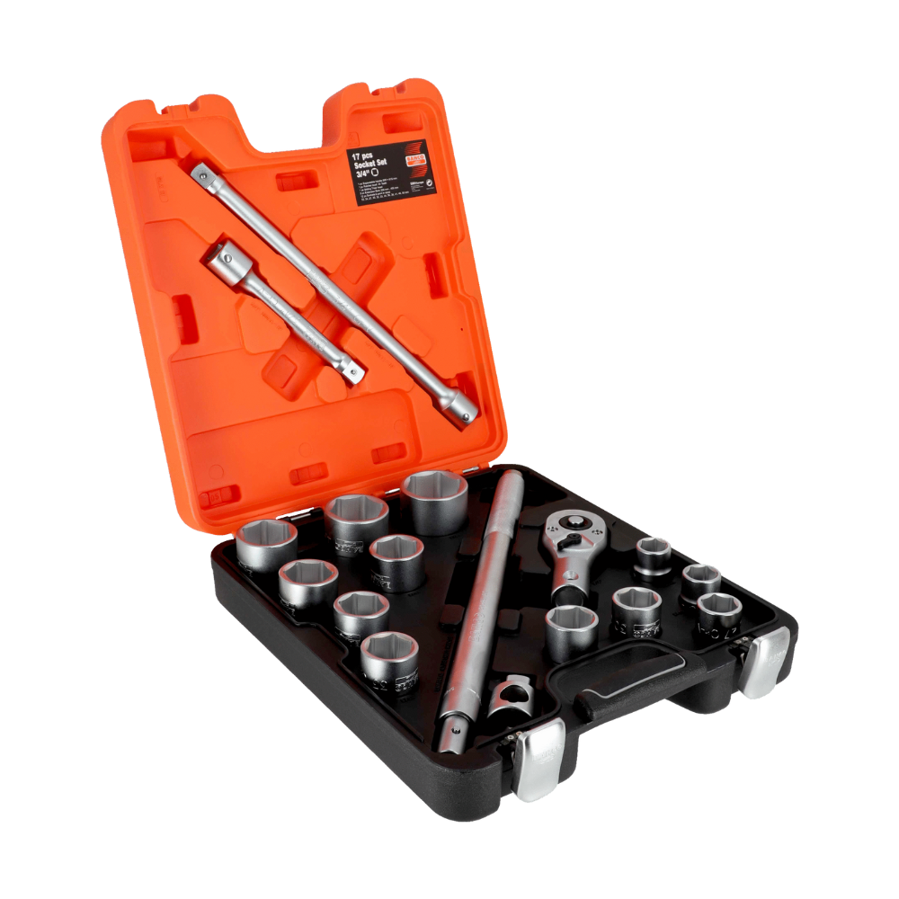 Juego de Dados con Chicharra y Accesorios 17 Piezas BAHCO