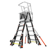 Escalera Telescópica Profesional Little Giant CAGE IAA FGW WHL 5-9 Pies con Jaula y Ruedas