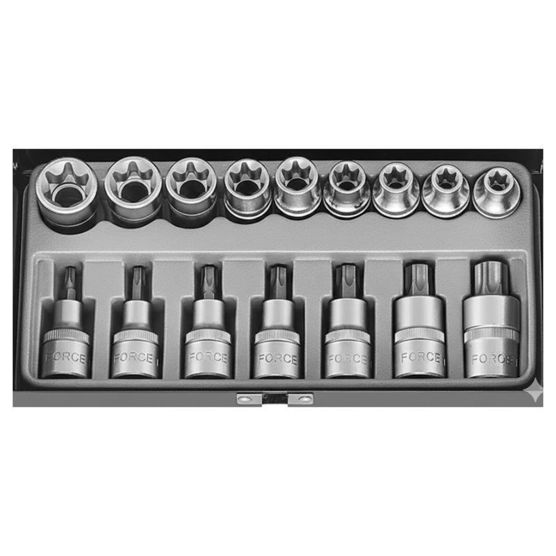 Jgo. dados torx m/h de 16 pzas. (4171) - FORCE