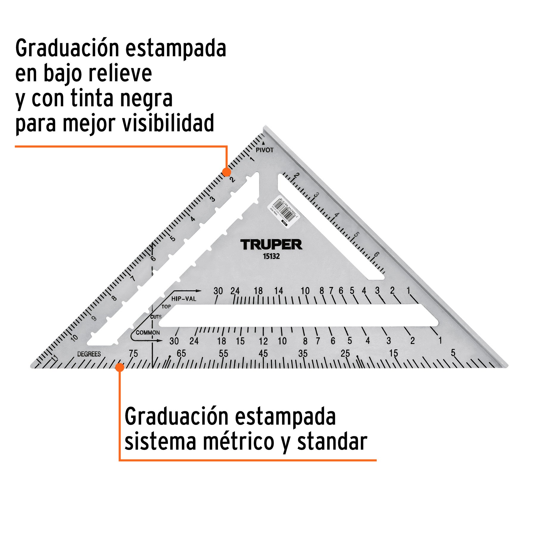 ESCUADRA DE ALUMINIO TRUPER PARA MURO DE YESO 12 ET-12A (15132)