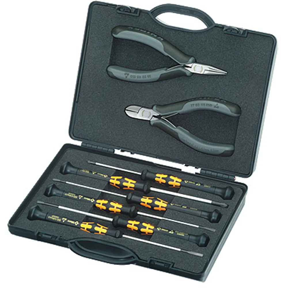 Jgo. destorn./alicates precision 9 pzs. (002018esd (002018esd) - KNIPEX