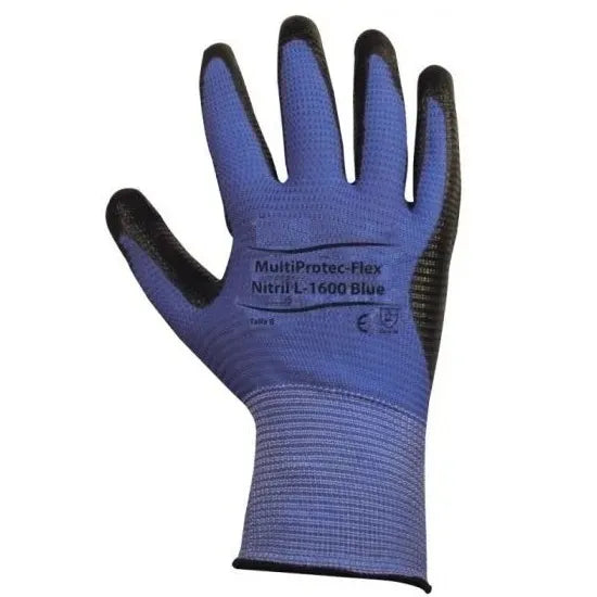 PAR GUANTES MUTIFLEX PALMA NITRILO AZUL (L-1600)