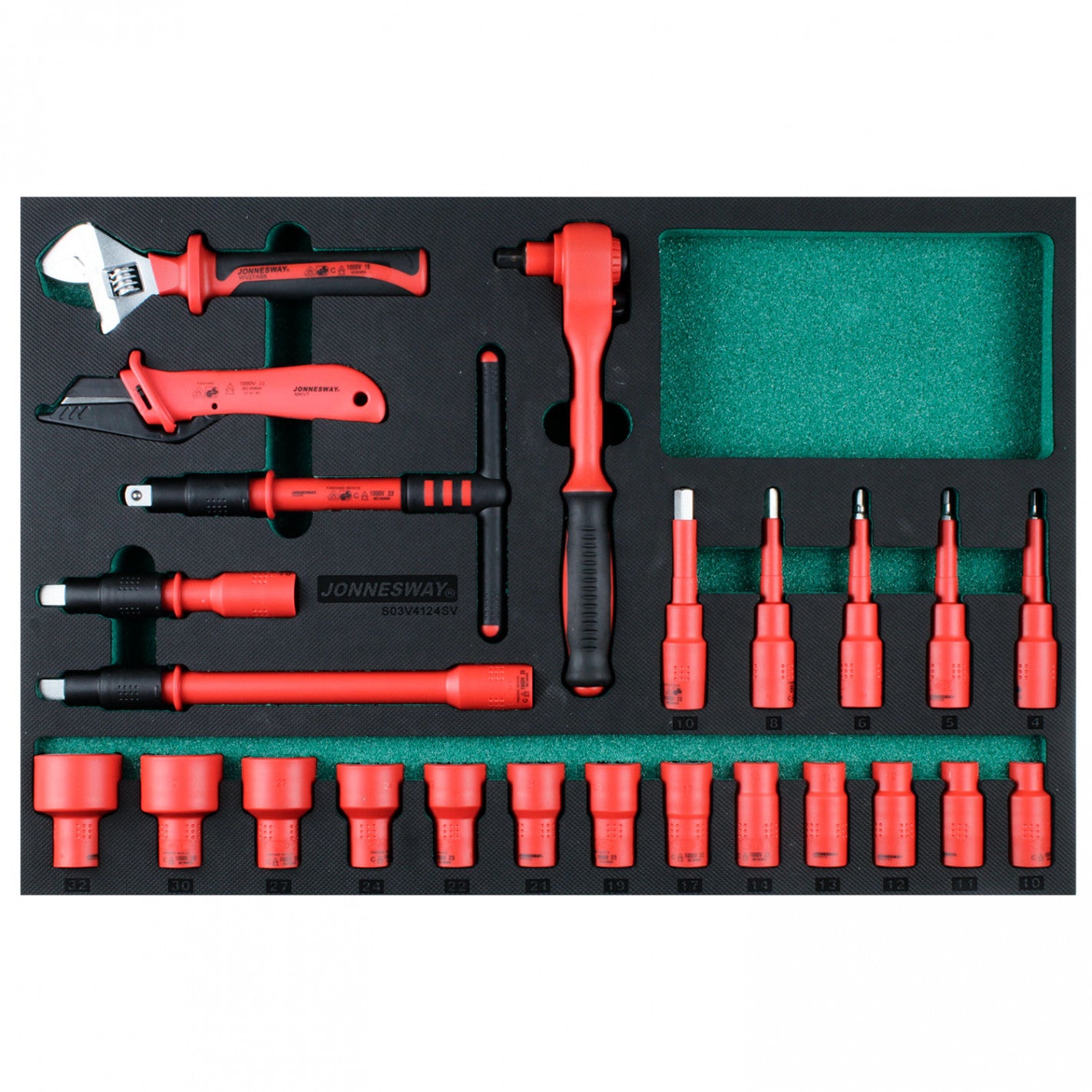 BANDEJA 24 DADOS AISLADOS 1/2 1000V (S03V4124SV) - JONNESWAY