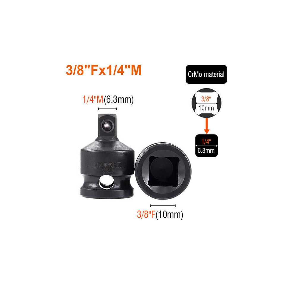 Set de adaptadores de Impacto 1/2 8 Piezas Harden