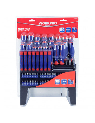 JUEGO DESTORNILLADORES Y PUNTAS 100 PIEZAS