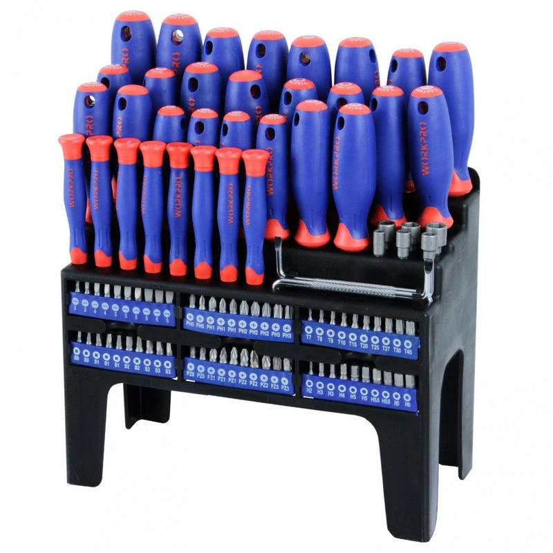 JUEGO DESTORNILLADORES Y PUNTAS 100 PIEZAS