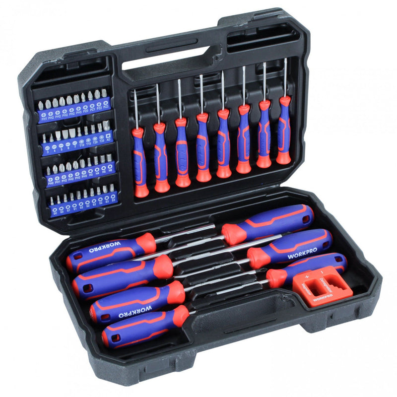 JUEGO DESTORNILLADORES Y PUNTAS 56 PIEZAS WP200518